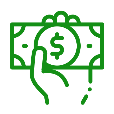 Hand holding money Icon